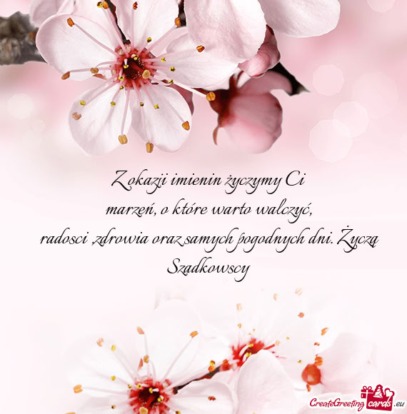 Radosci ,zdrowia oraz samych pogodnych dni. Życzą Szadkowscy