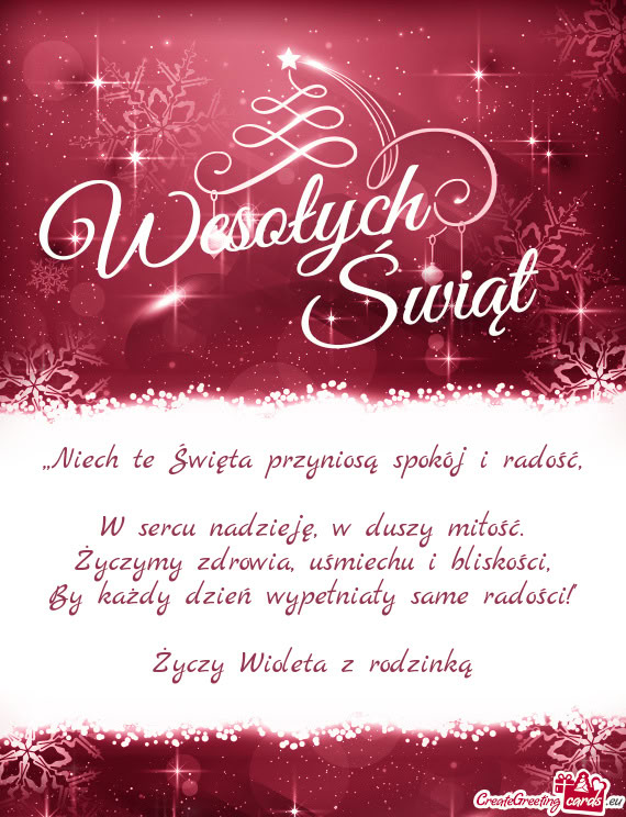 Radości!” Życzy