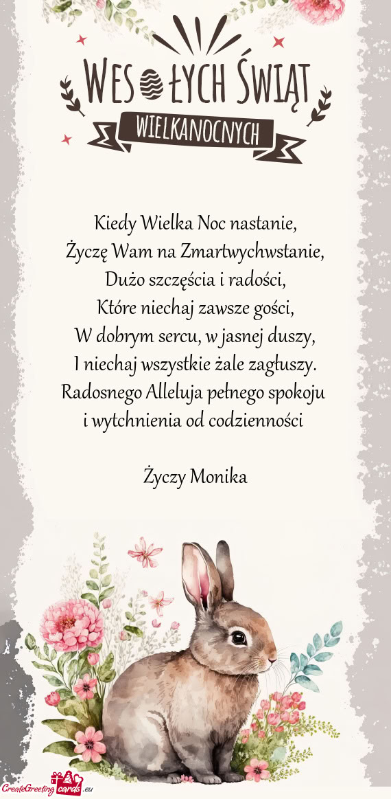 Radosnego Alleluja pełnego spokoju