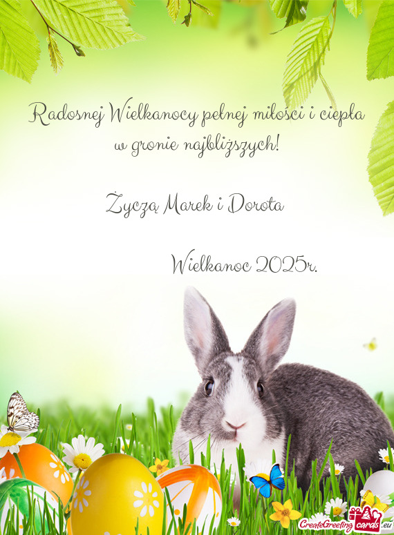 Radosnej Wielkanocy pełnej miłości i ciepła w gronie najbliższych