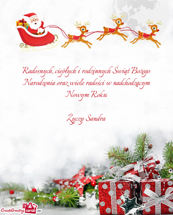 Radosnych, ciepłych i rodzinnych Świąt Bożego Narodzenia oraz wiele radości w nadchodzącym Now