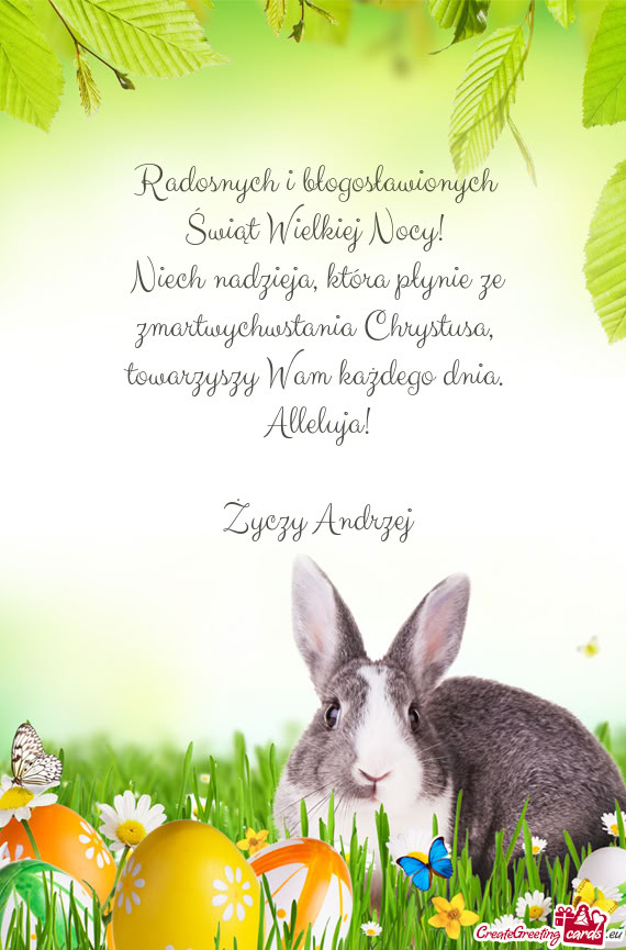 Radosnych i błogosławionych Świąt Wielkiej Nocy! Niech nadzieja