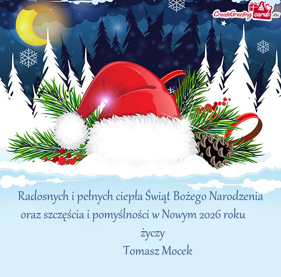 Radosnych i pełnych ciepła Świąt Bożego Narodzenia oraz szczęścia i pomyślności w Nowym 20