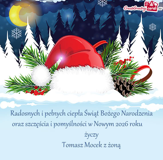 Radosnych i pełnych ciepła Świąt Bożego Narodzenia  oraz szczęścia i