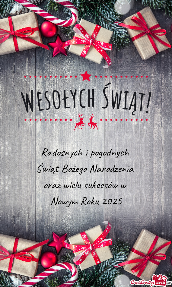 Radosnych i pogodnych Świąt Bożego Narodzenia oraz wielu sukcesów w Nowym Roku 2025