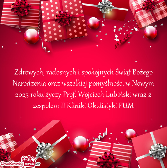 Radosnych i spokojnych Świąt Bożego Narodzenia oraz wszelkiej pomyślności w Nowym 2025 roku ż