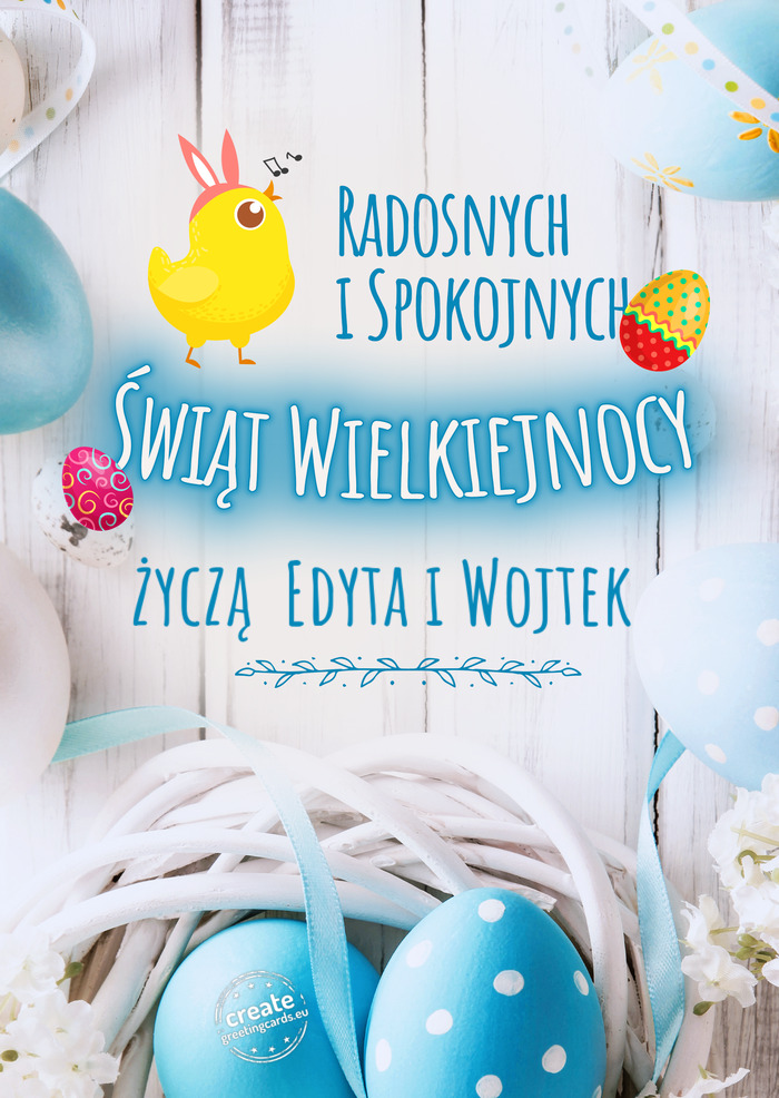 Radosnych i spokojnych życzą Edyta i Wojtek