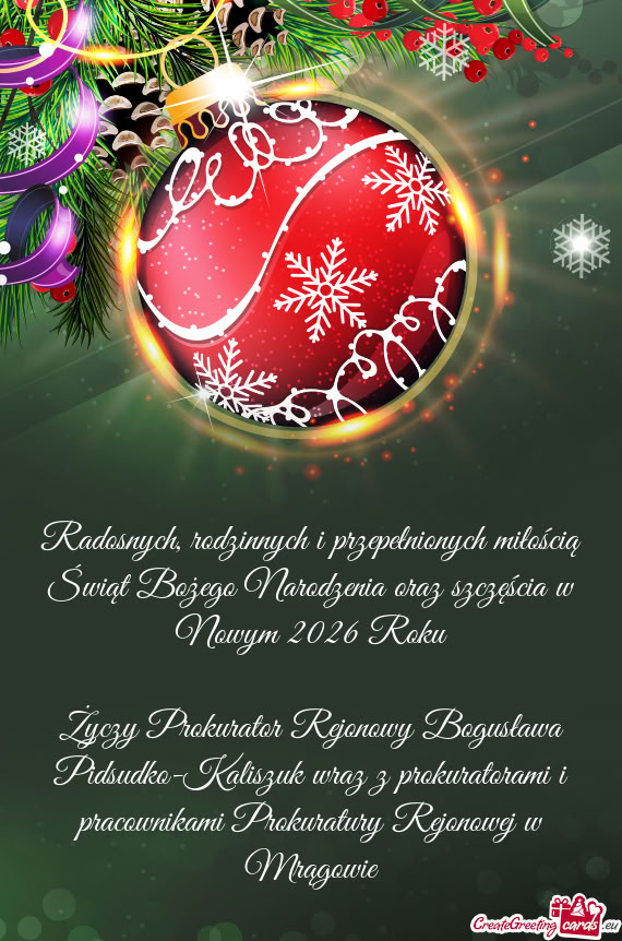 Radosnych, rodzinnych i przepełnionych miłością Świąt Bożego Narodzenia oraz szczęścia w