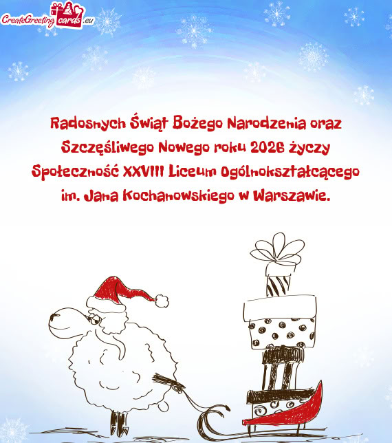 Radosnych Świąt Bożego Narodzenia oraz Szczęśliwego Nowego roku 2026 Społeczność XXVI
