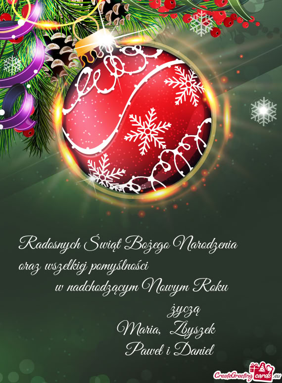 Radosnych Świąt Bożego Narodzenia  oraz wszelkiej pomyślności       w
