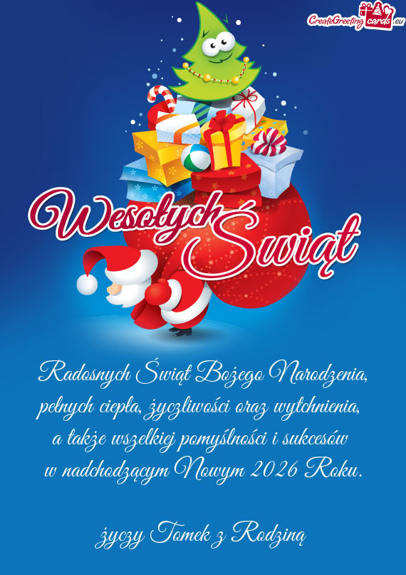 Radosnych Świąt Bożego Narodzenia, pełnych ciepła, życzliwości oraz