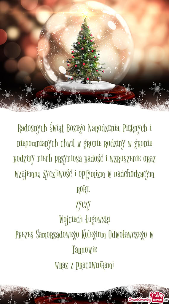 Radosnych Świąt Bożego Narodzenia. Pięknych i niepomnianych chwil w gronie rodziny w gronie rodz