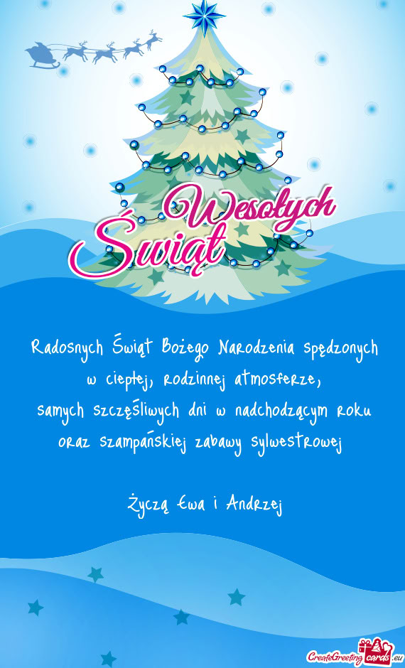 Radosnych Świąt Bożego Narodzenia spędzonych w ciepłej, rodzinnej