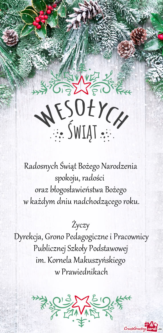 Radosnych Świąt Bożego Narodzenia spokoju