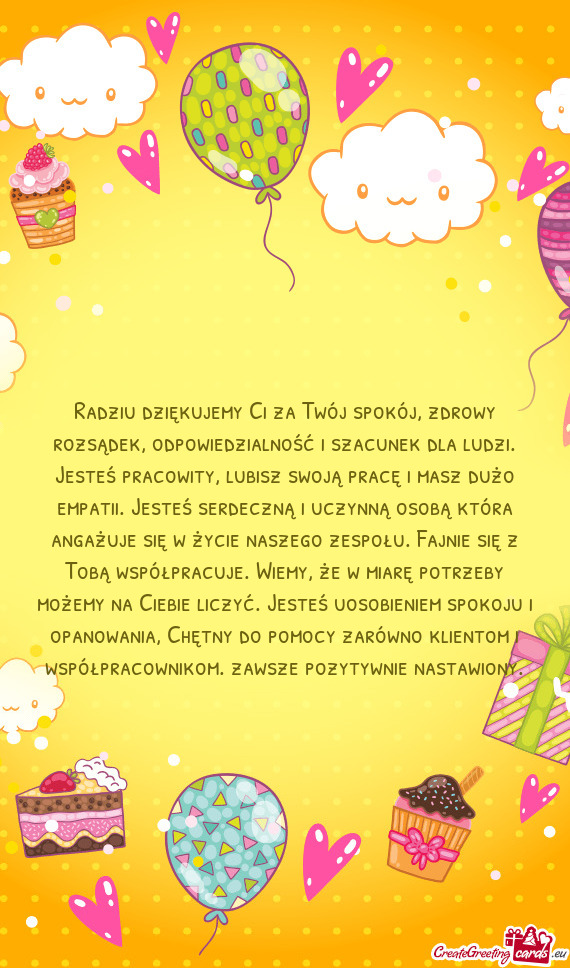 Radziu dziękujemy Ci za Twój spokój, zdrowy rozsądek, odpowiedzialność i szacunek dla ludzi. J