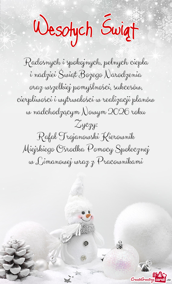 Rafał Trojanowski Kierownik Miejskiego Ośrodka Pomocy Społecznej w Limanowej wraz z Pracownik