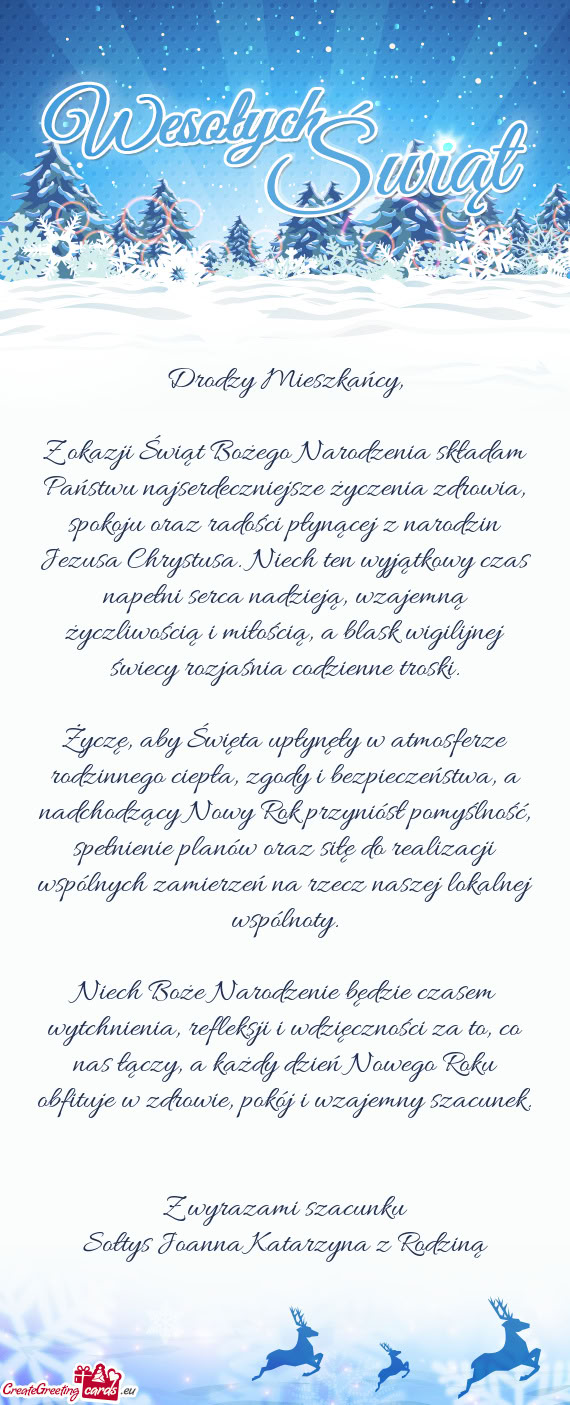 Raz radości płynącej z narodzin Jezusa Chrystusa. Niech ten wyjątkowy czas napełni serca nadzie