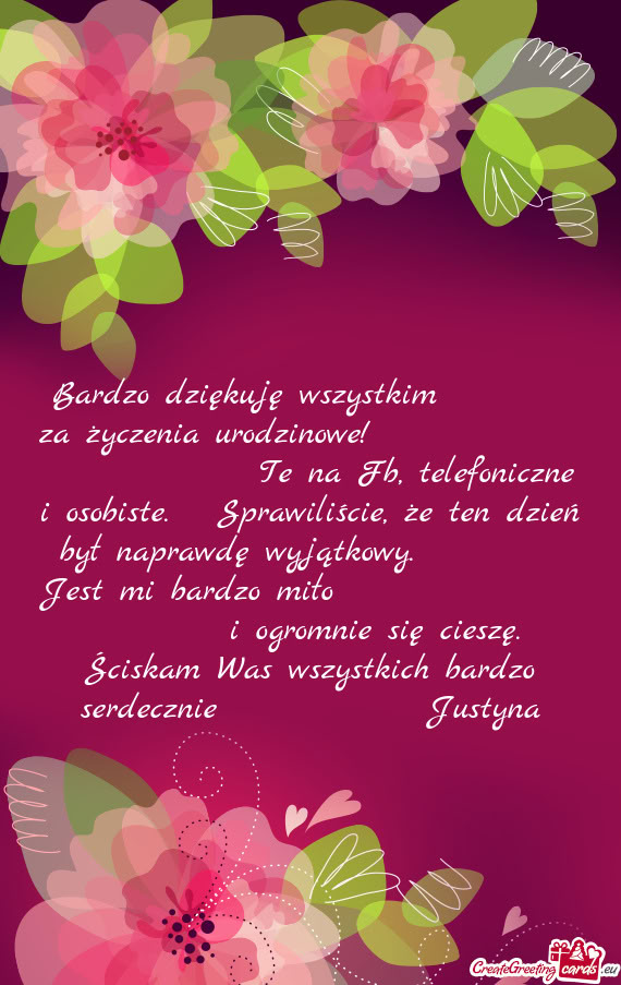 Rdzo miło       i ogromnie się cieszę