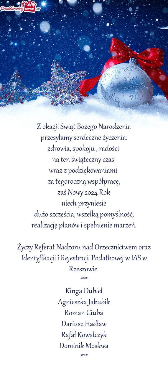 Referat Nadzoru nad Orzecznictwem oraz Identyfikacji i Rejestracji Podatkowej w IAS w Rzeszow