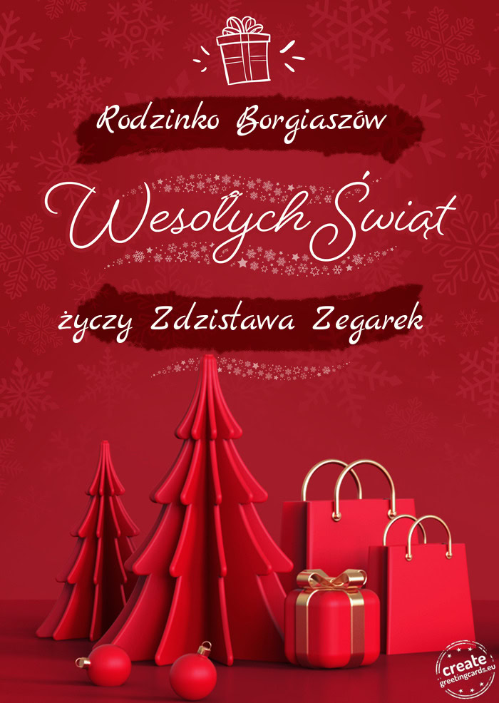 Rodzinko Borgiaszów Wesołych Świąt Zdzisława Zegarek