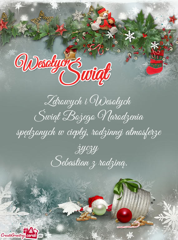 Rodzinnej atmosferze Sebastian z rodziną