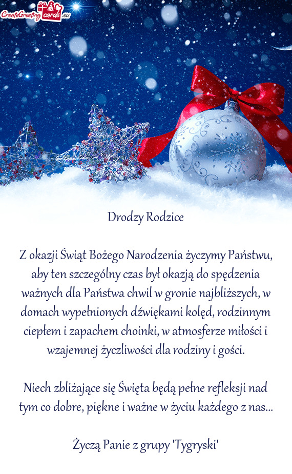 Rodzinnym ciepłem i zapachem choinki, w atmosferze miłości i wzajemnej życzliwości dla rodzin