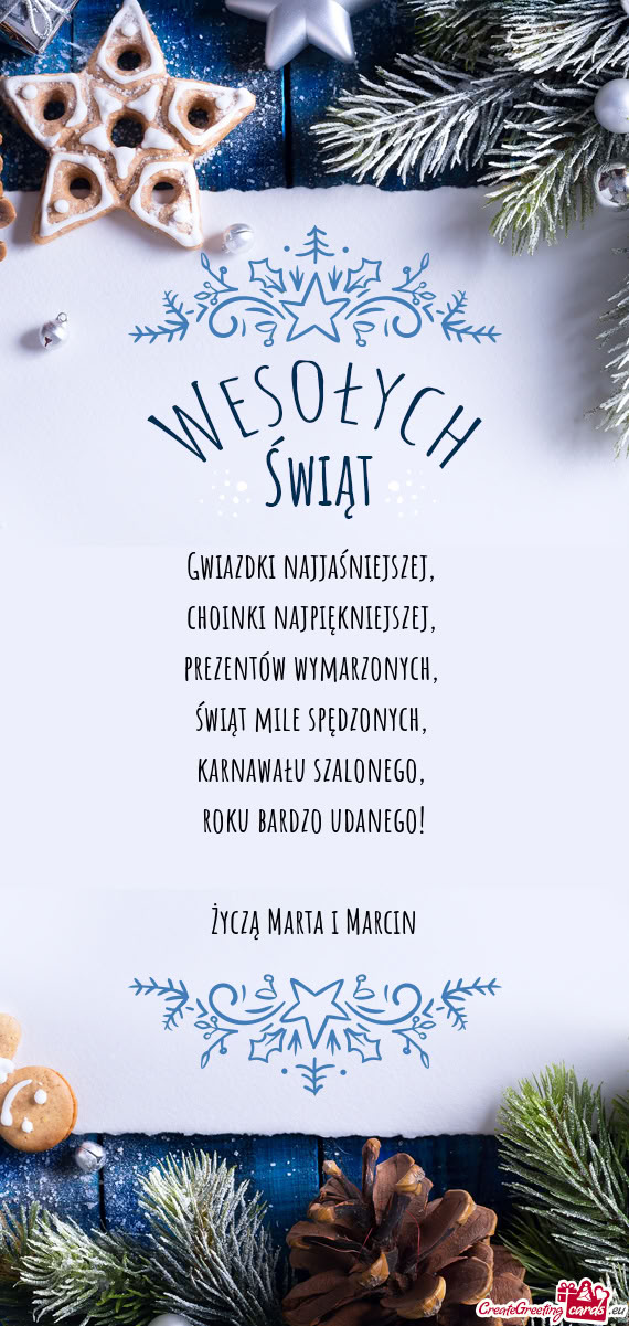 Roku bardzo udanego! Życzą Marta i Marcin