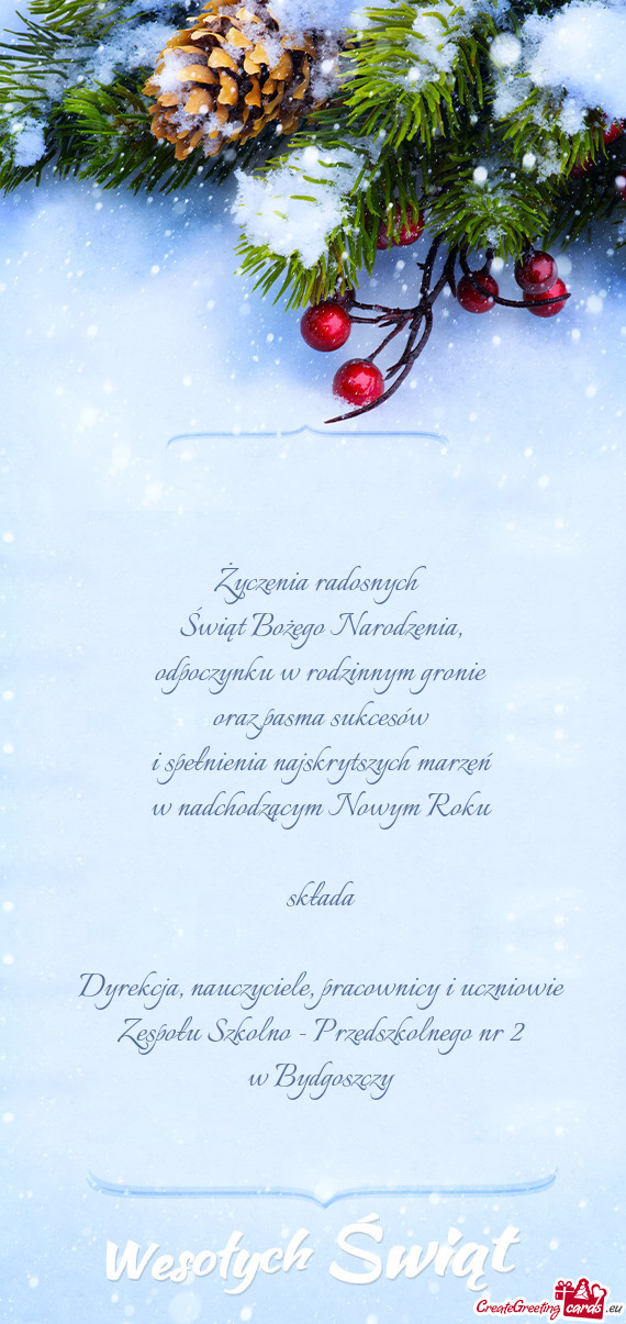 Roku składa Dyrekcja