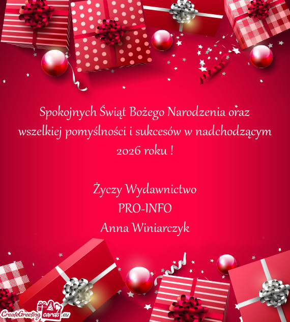 Roku ! Wydawnictwo PRO-INFO Anna Winiarczyk