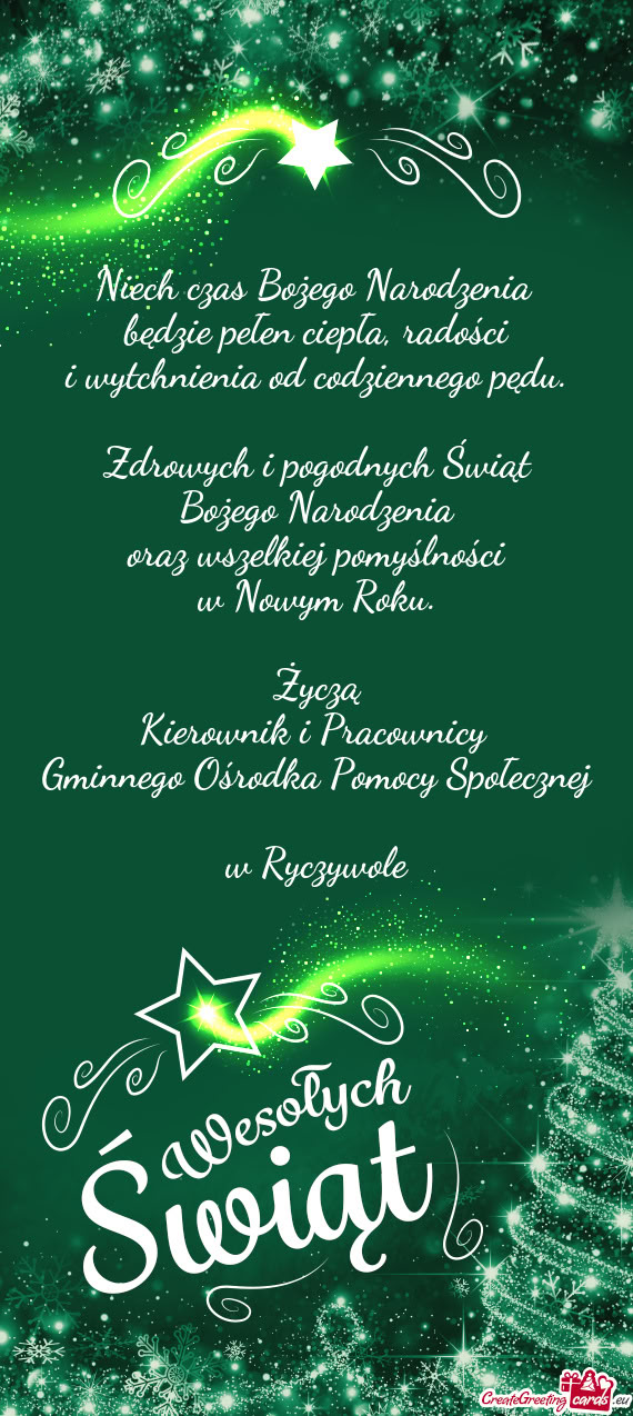 Roku. Życzą Kierownik