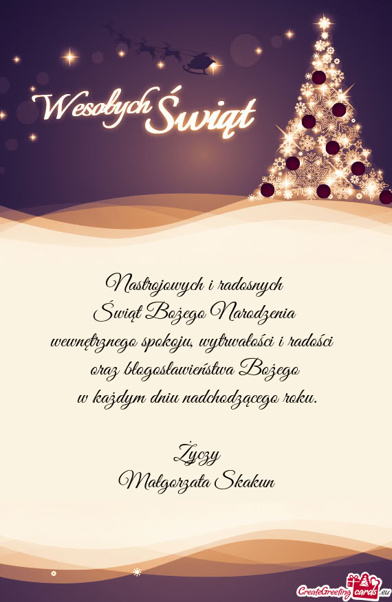 Roku. Życzy Małgorzata