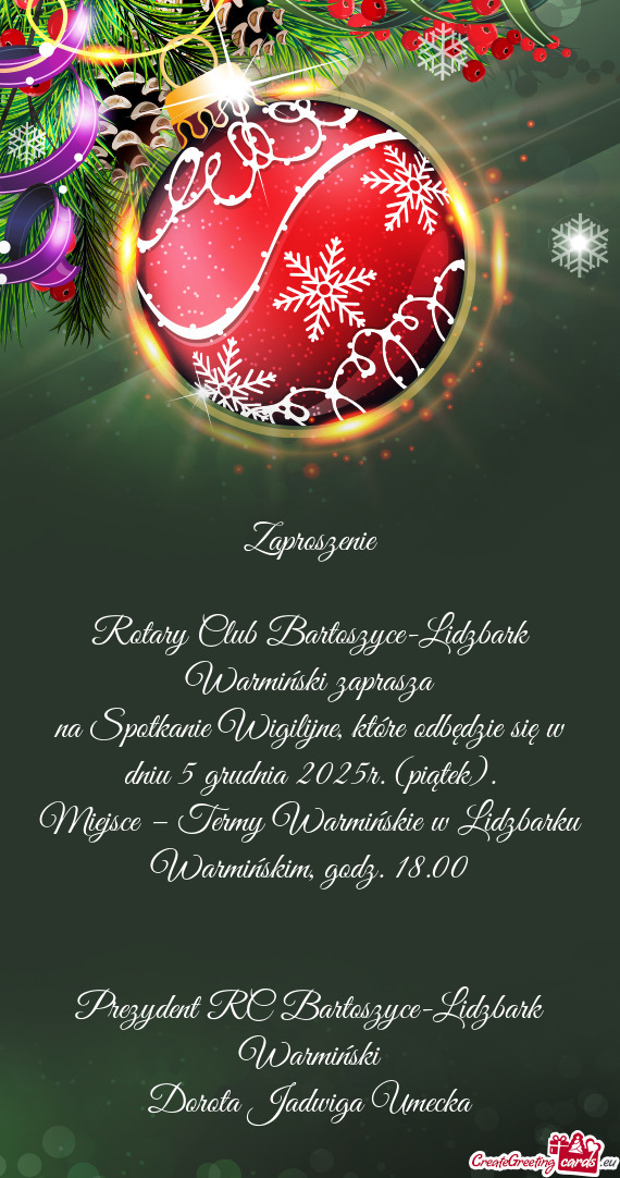 Rotary Club Bartoszyce-Lidzbark Warmiński zaprasza