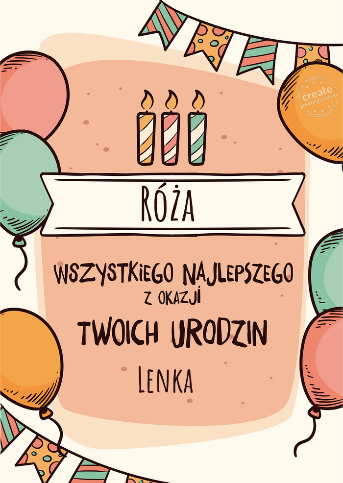 Róża Wszystkiego Najlepszego z okazji Twoich urodzin Lenka