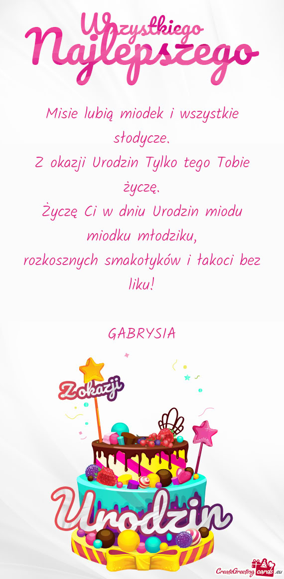 Rozkosznych smakołyków i łakoci bez liku! GABRYSIA