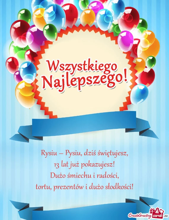 Rysiu – Pysiu, dziś świętujesz