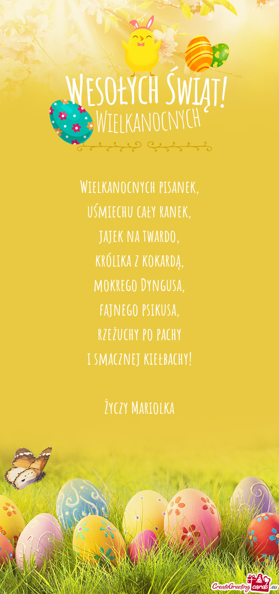 Rzeżuchy po pachy i smacznej kiełbachy! Mariolka