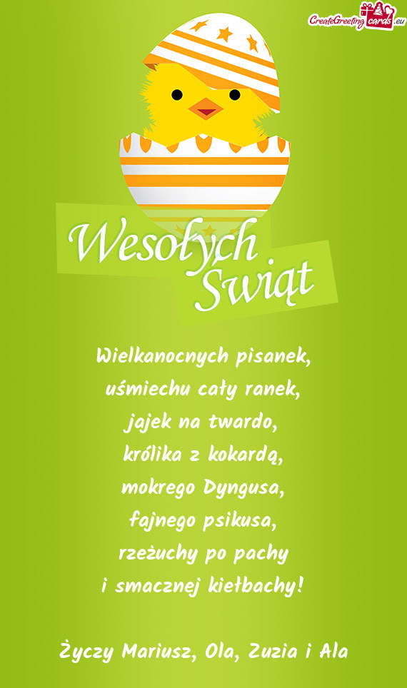 Rzeżuchy po pachy i smacznej kiełbachy! Mariusz