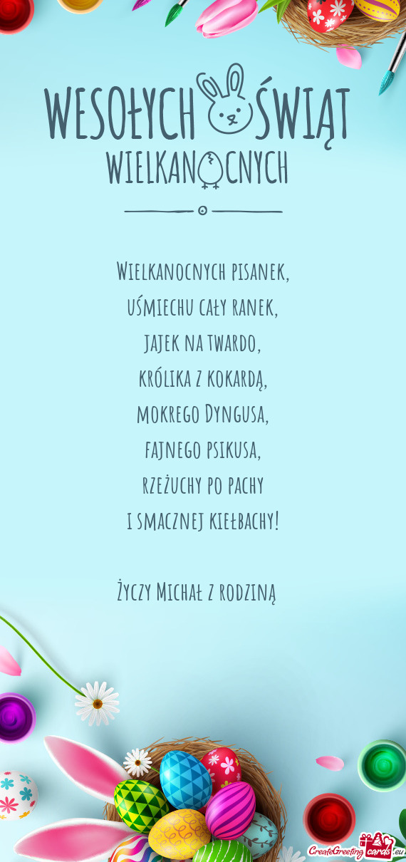 Rzeżuchy po pachy i smacznej kiełbachy! Michał z rodziną 🐣