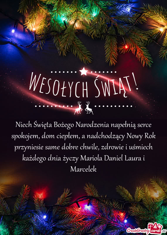 Rzyniesie same dobre chwile, zdrowie i uśmiech każdego dnia Mariola Daniel Laura i Marcelek