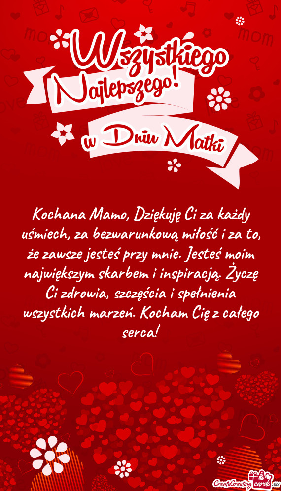 Ś przy mnie. Jesteś moim największym skarbem i inspiracją. Życzę Ci zdrowia, szczęścia i spe