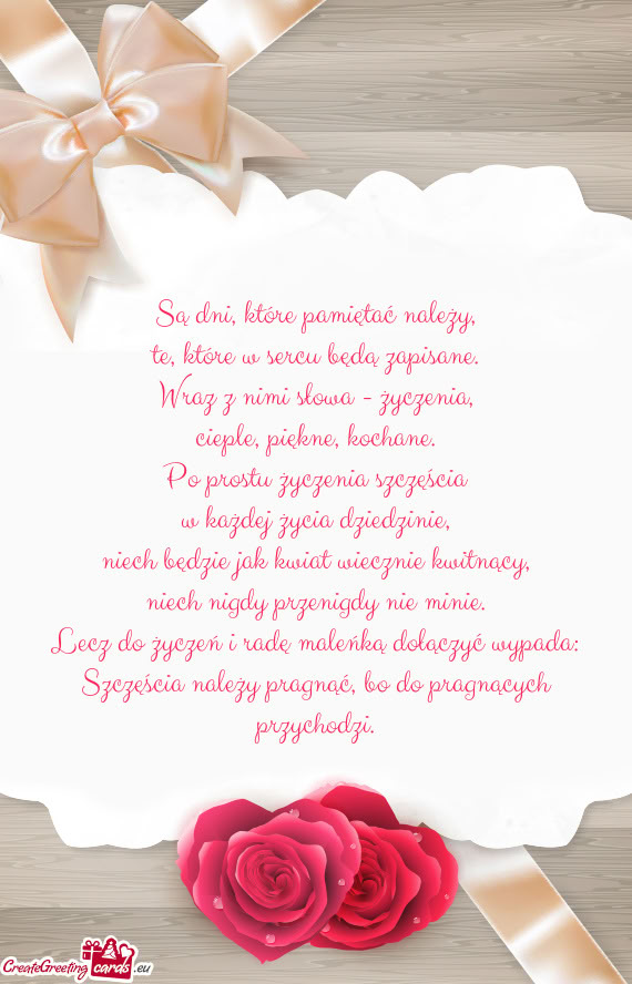 Są dni, które pamiętać należy,  te, które w sercu będą zapisane.  Wraz