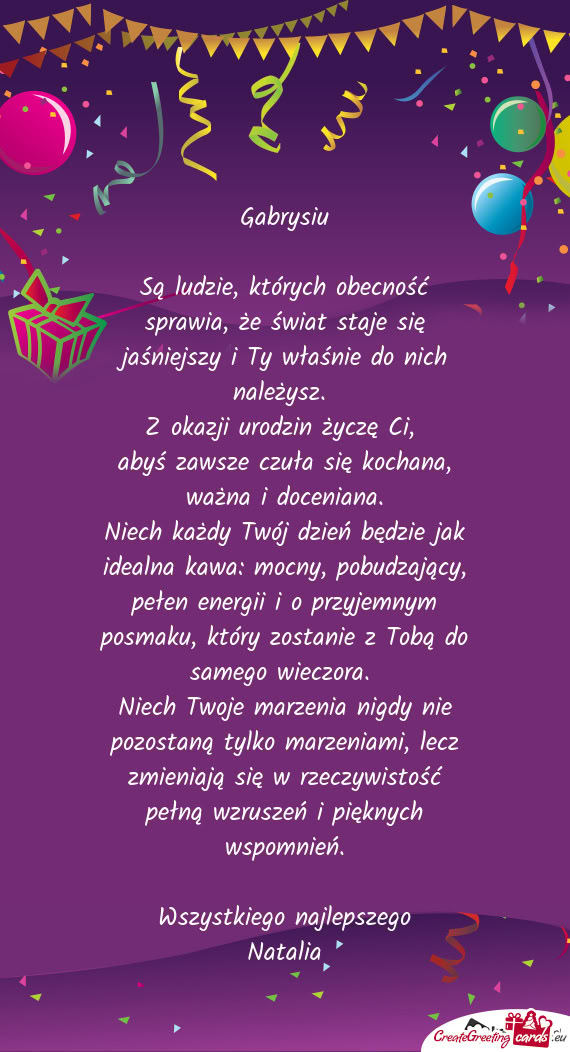 Są ludzie, których obecność sprawia, że świat staje się jaśniejszy i Ty właśnie do nich na