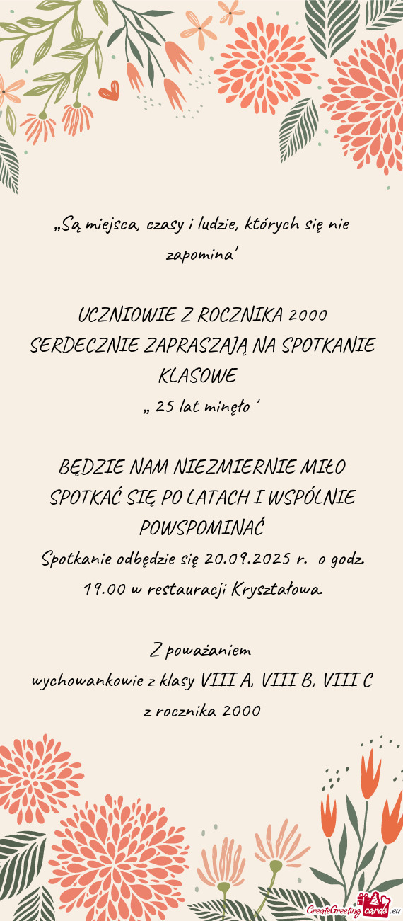 „Są miejsca, czasy i ludzie, których się nie zapomina”