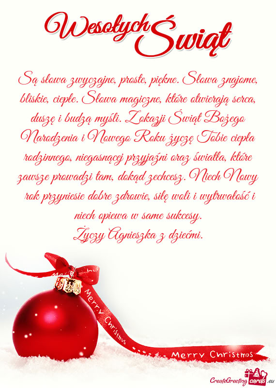 Są słowa zwyczajne, proste, piękne. Słowa znajome, bliskie, ciepłe.