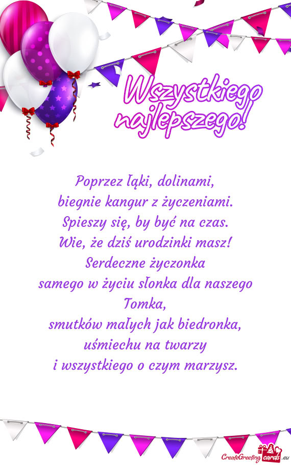 Samego w życiu słonka dla naszego Tomka