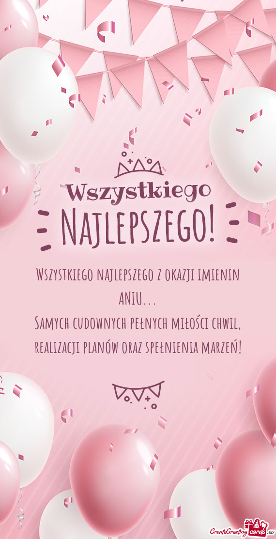 Samych cudownych pełnych miłości chwil, realizacji planów oraz spełnienia marzeń