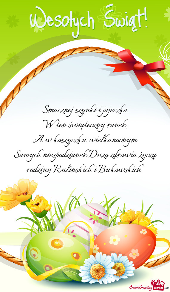 Samych niespodzianek.Duzo zdrowia życzą rodziny Rulinskich i Bukowskich