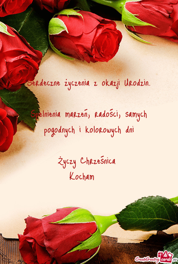 Samych pogodnych i kolorowych dni Chrześnica Kocham❤️