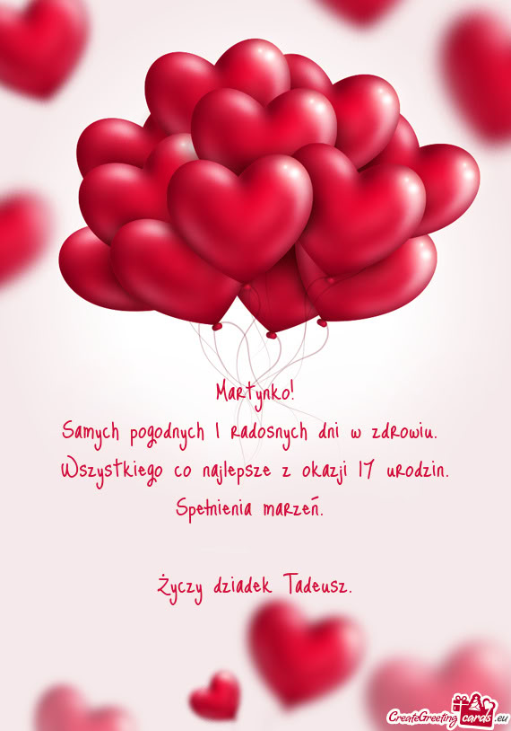 Samych pogodnych I radosnych dni w zdrowiu