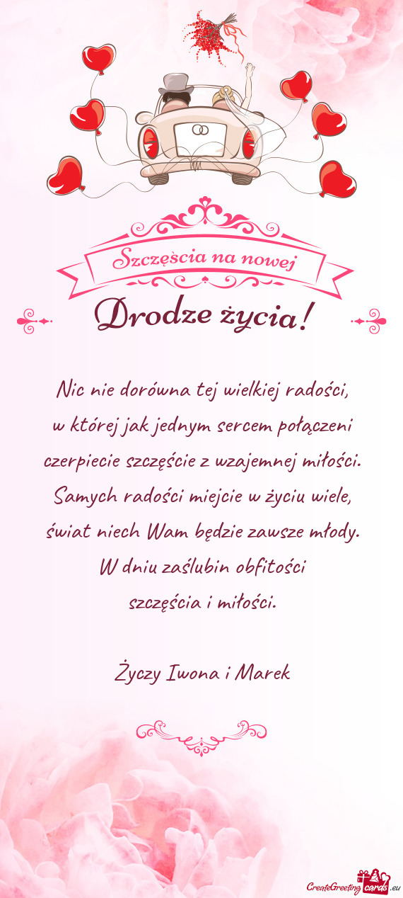 Samych radości miejcie w życiu wiele